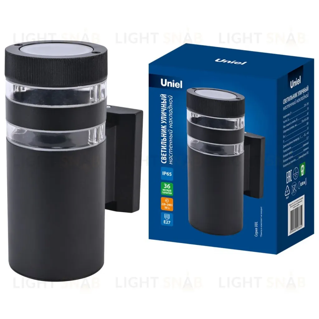 Уличный настенный светильник Uniel UUL-S19A 60W/E27 IP65 BLACK UL-00012920 UUL-S19A 60W/E27 IP65 BLACK