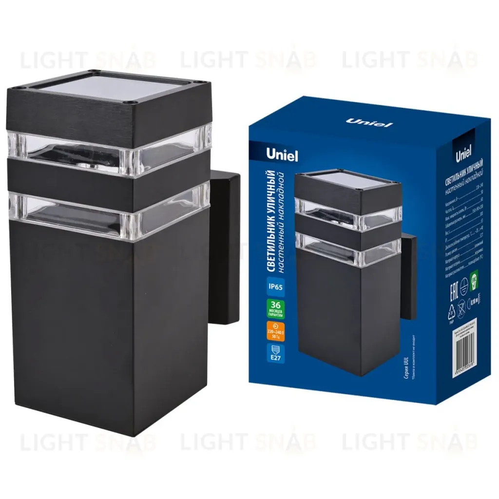 Уличный настенный светильник Uniel UUL-S23A 60W/E27 IP65 BLACK UL-00012922 UUL-S23A 60W/E27 IP65 BLACK