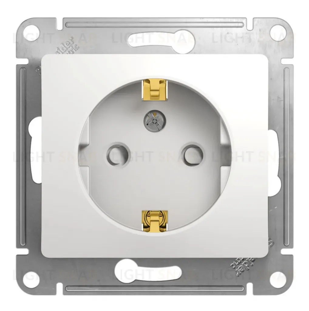 Розетка с/з со шторками Systeme Electric Glossa Бел GSL000145 GSL000145