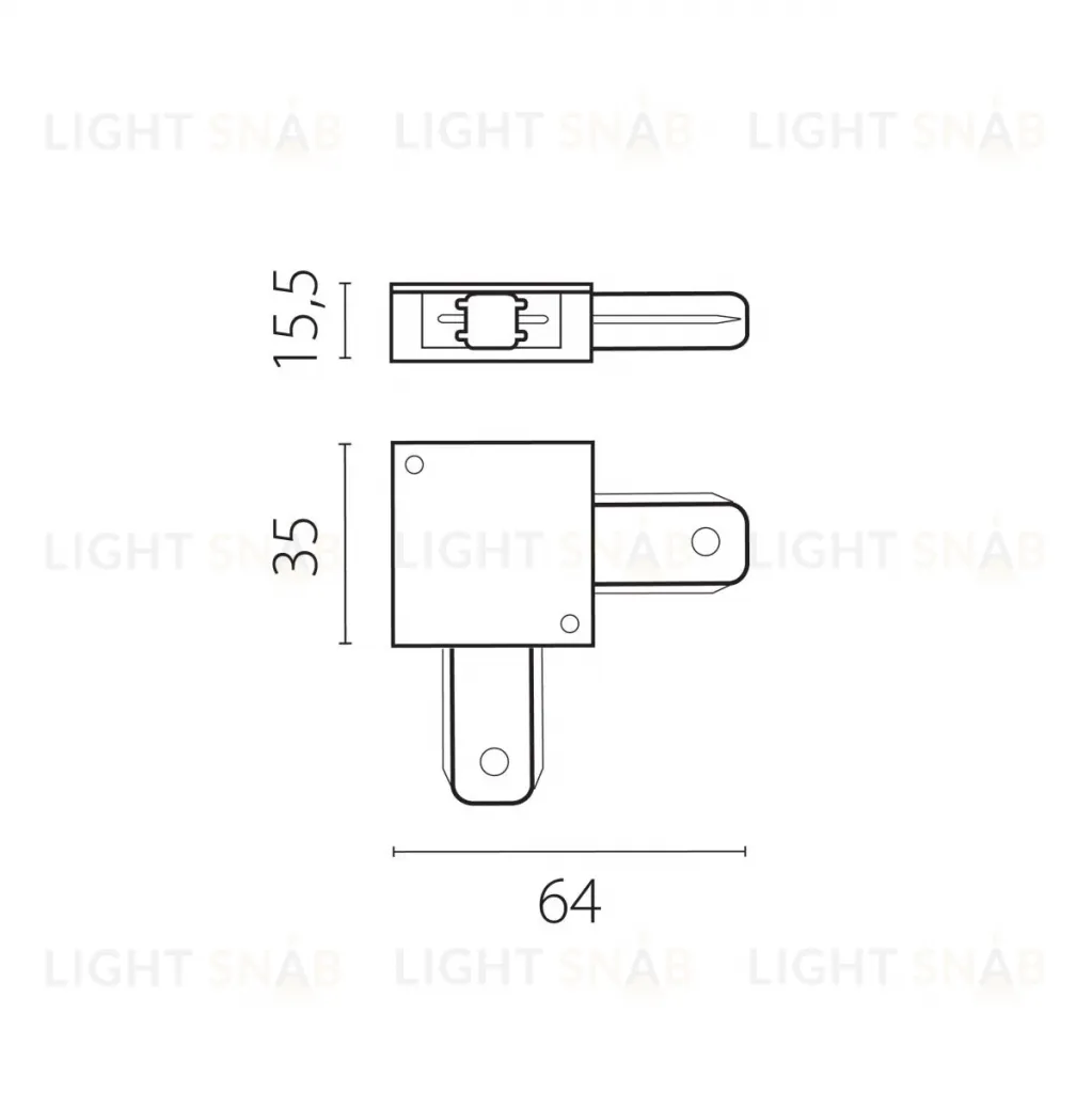 Угловое соединение для шинопровода к 50202X-P, 50203X-P Barra Lightstar 502127-P 502127-P