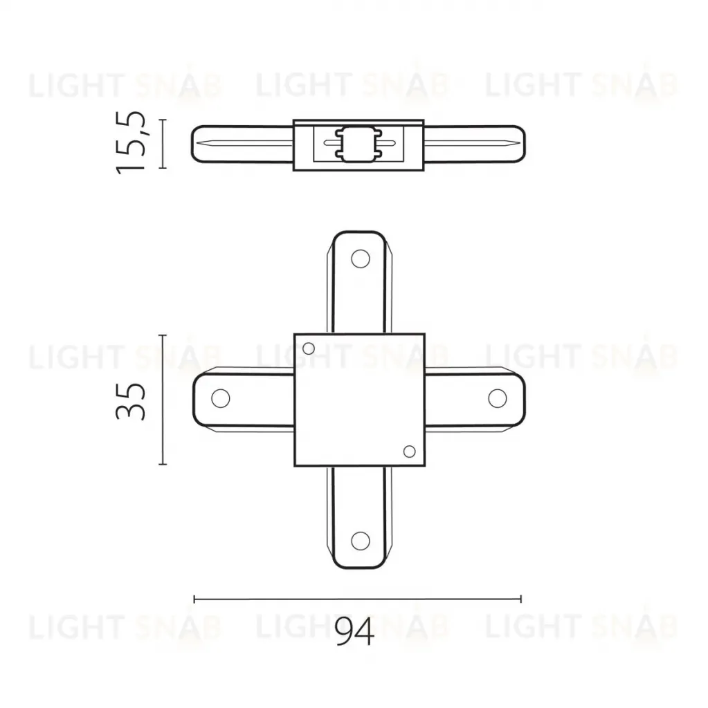 Соединитель X-образный однофазный к 50202X-P, 50203X-P 502126 Barra Lightstar 502146-P 502146-P