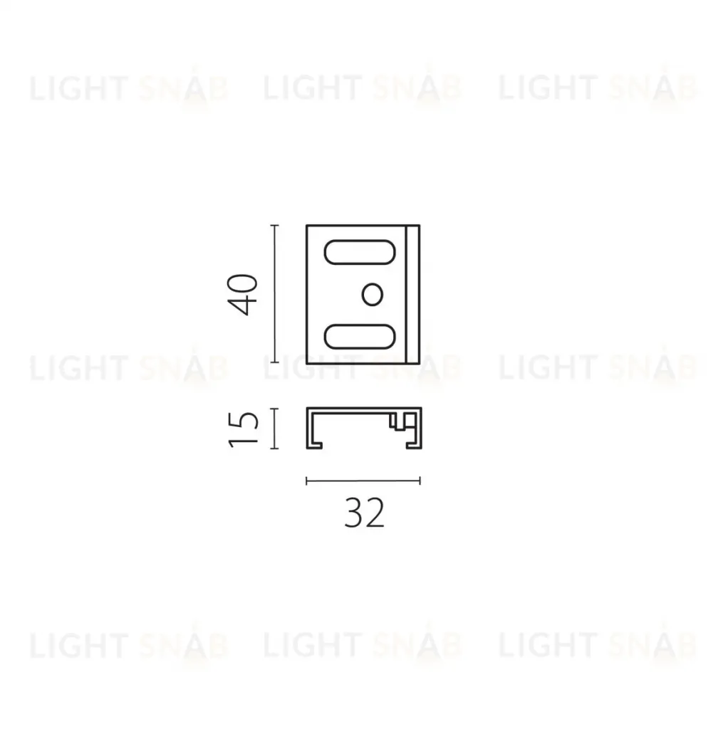 Скоба крепежная тип D к шинопроводу 5040xx-(F)/(R) Quattro Lightstar 504196-00 504196-00