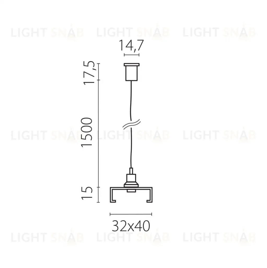 Подвес скрытый тип D к шинопроводу 5040xx-(F)/(R) 1,5 м Quattro Lightstar 504177-FR2 504177-FR2