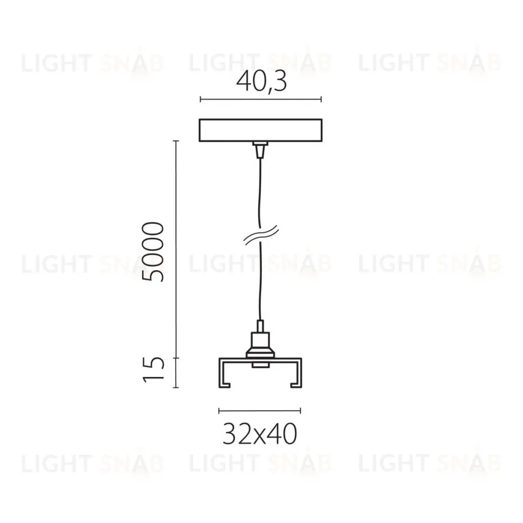 Подвес скрытый тип D треку 5040xx-(F)/(R) 5 м Quattro Lightstar 504197-FR2 504197-FR2