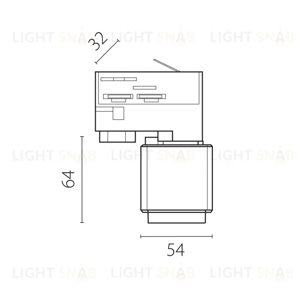 Адаптер для светильника с розеткой Shuko к шинопроводу 5030xx-R/5040xx-(F)/(R) Quattro Lightstar 594006-WSA 594006-WSA