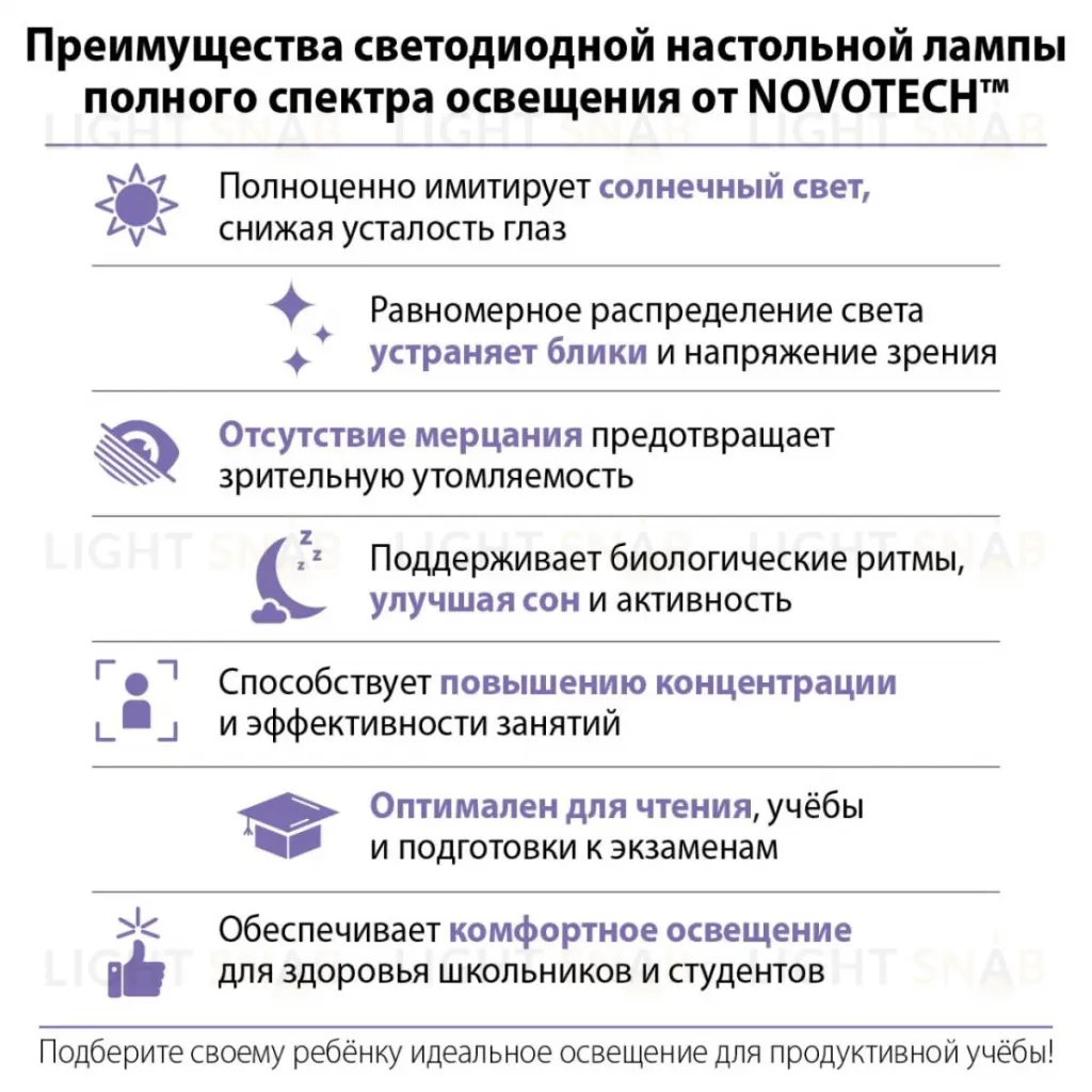 Настольная лампа диммируемая полного спектра Novotech Ledo Studi 359968 359968