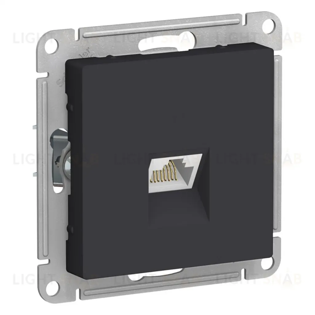 Розетка компьютерная RJ45, механизм Systeme Electric AtlasDesign Карбон ATN001083 ATN001083