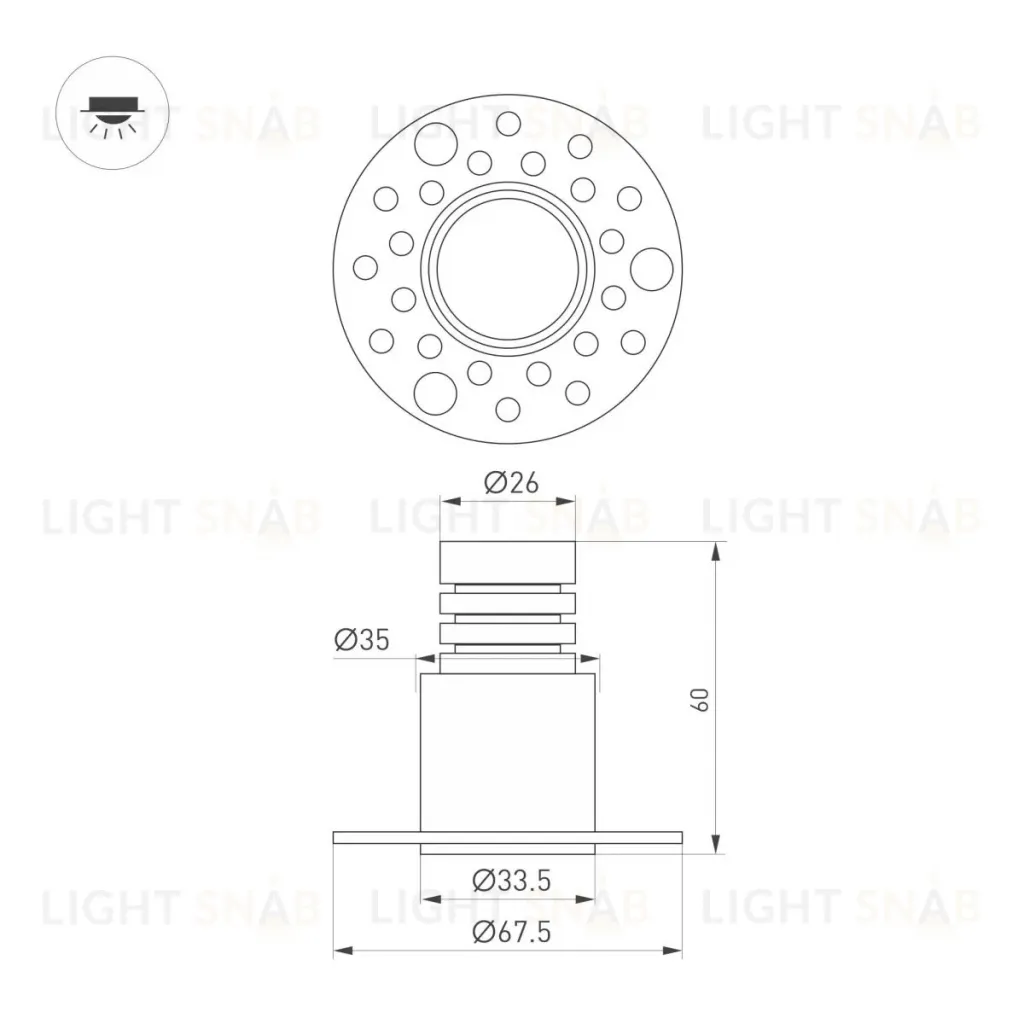 Встраиваемый светильник Arlight MS-INVISIO-TRIMLESS-R35-5W Warm2700 (WH-WH, 36 deg, 230V) (IP54 Металл) 061924 061924
