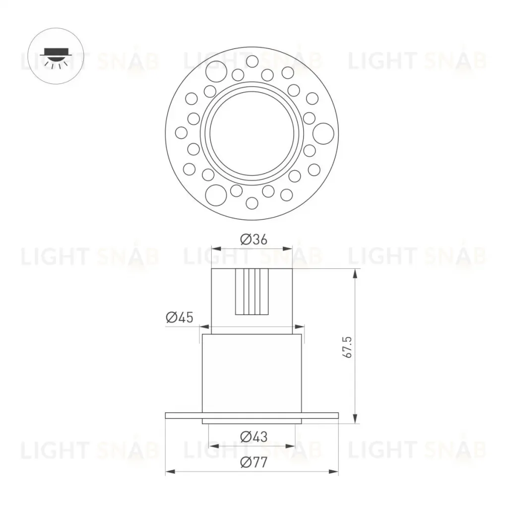 Встраиваемый светильник Arlight MS-INVISIO-TRIMLESS-R45-10W Day4000 (WH-WH, 36 deg, 230V) (IP54 Металл) 061923 061923