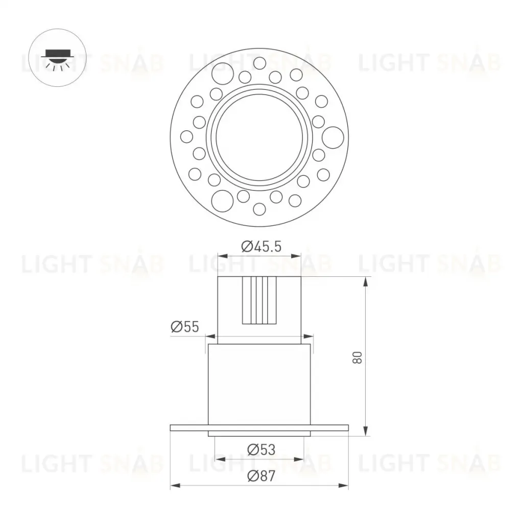 Встраиваемый светильник Arlight MS-INVISIO-TRIMLESS-R55-15W Day4000 (WH-WH, 36 deg, 230V) (IP54 Металл) 061918 061918