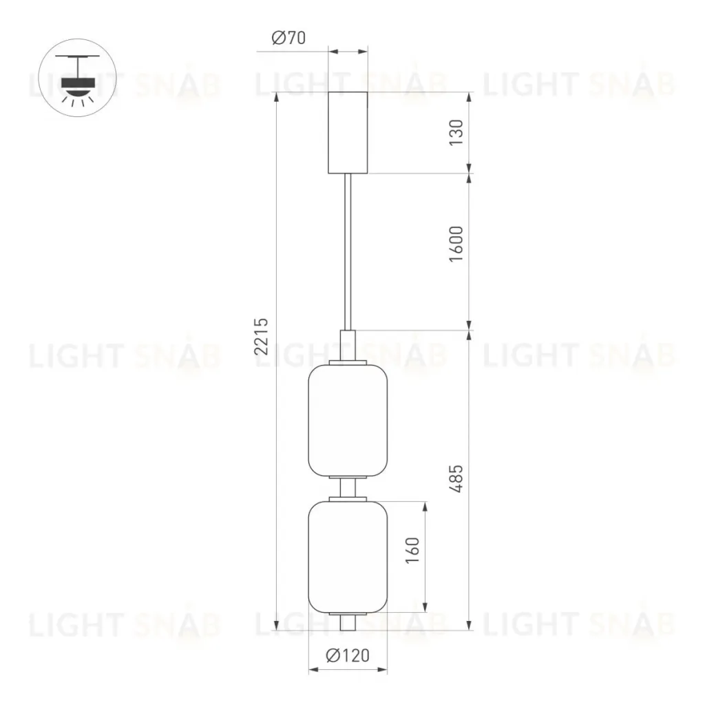 Подвесной светильник Arlight SP-CARAMELA-HANG-R120-7W Warm2700 (BK, 300 deg, 230V) (IP20, Натуральный шелк) 056886 056886