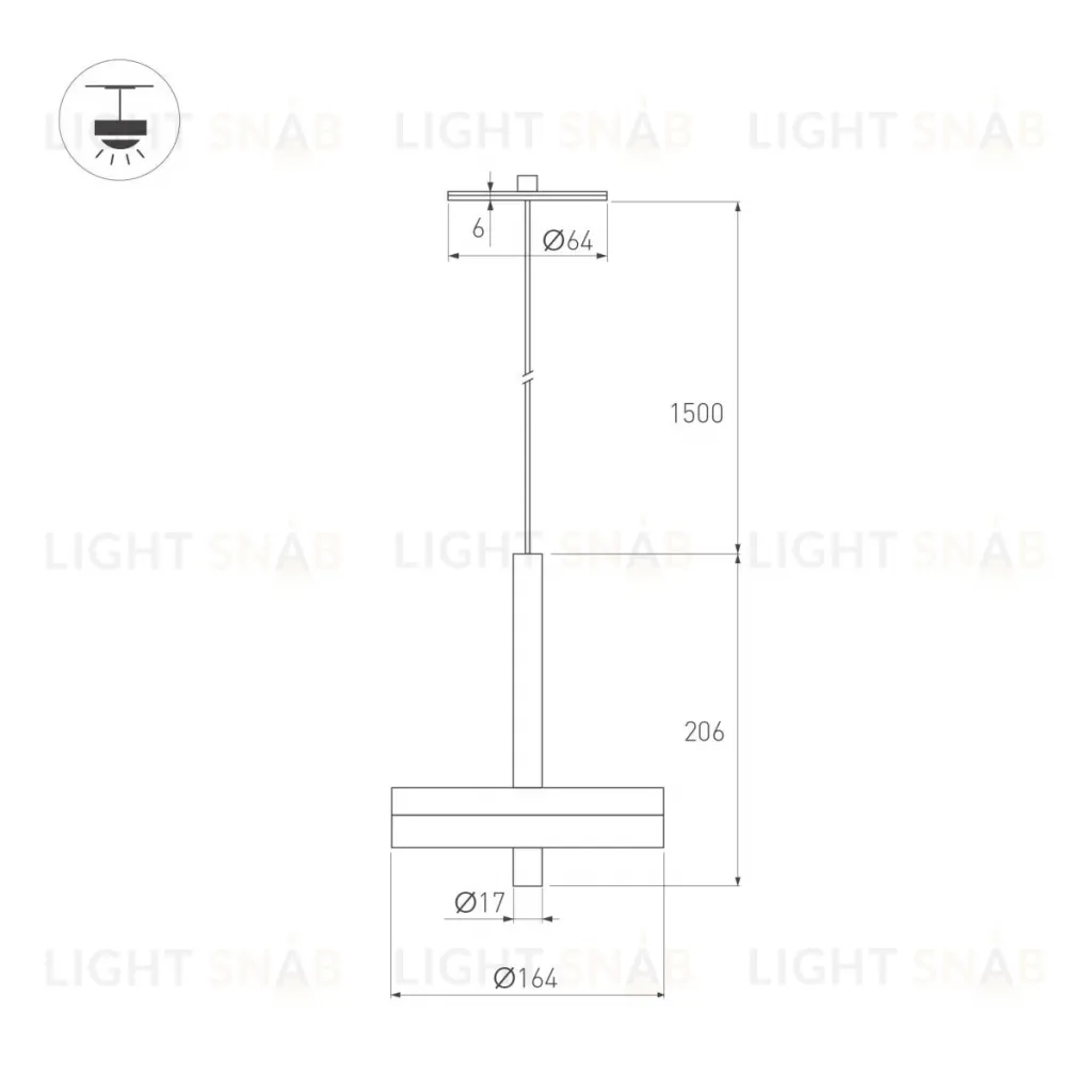 Подвесной светильник Arlight SP-MENTA-R165-12W Warm2700 (BK, 130 deg, 230V) (IP20, Мрамор) 061697 061697