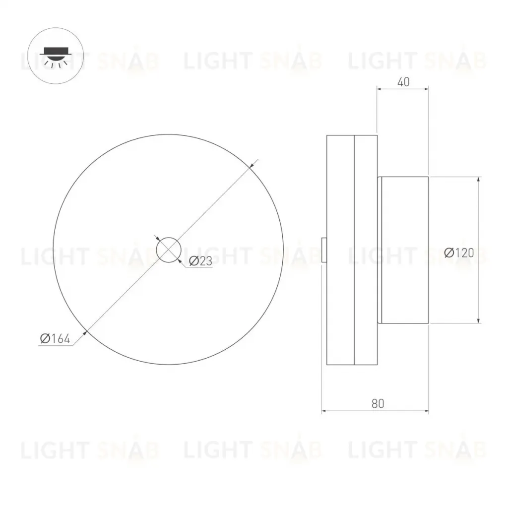 Настенный светильник Arlight SP-MENTA-WALL-R165-12W Warm2700 (BK, 130 deg, 230V) (IP20, Мрамор) 061700 061700