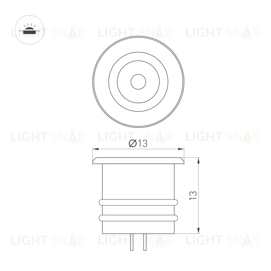 Мебельный светильник Arlight ART-PICCOLO-BUILT-R13-1W Warm2700 (BK, 30 deg, 3V) (IP40 Металл) 061673 061673