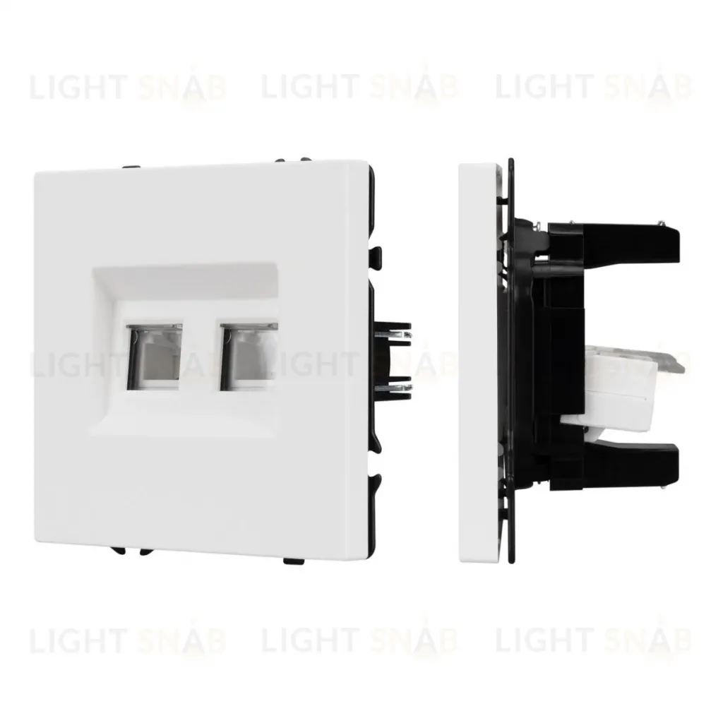 Механизм сдвоенной телефонной розетки Arlight SCT-NOBE-MTL2-SFPL-WH (RJ-11, 4C) (Белый кварц) 054308 054308
