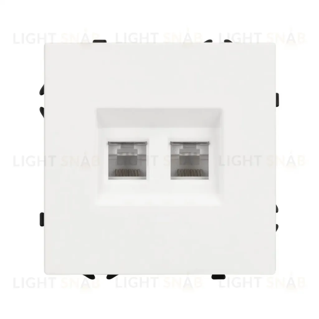 Механизм сдвоенной телефонной розетки Arlight SCT-NOBE-MTL2-SFPL-WH (RJ-11, 4C) (Белый кварц) 054308 054308