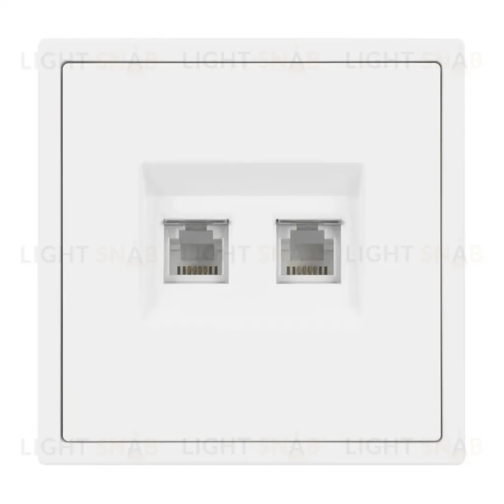 Механизм сдвоенной телефонной розетки Arlight SCT-NOBE-MTL2-SFPL-WH (RJ-11, 4C) (Белый кварц) 054308 054308