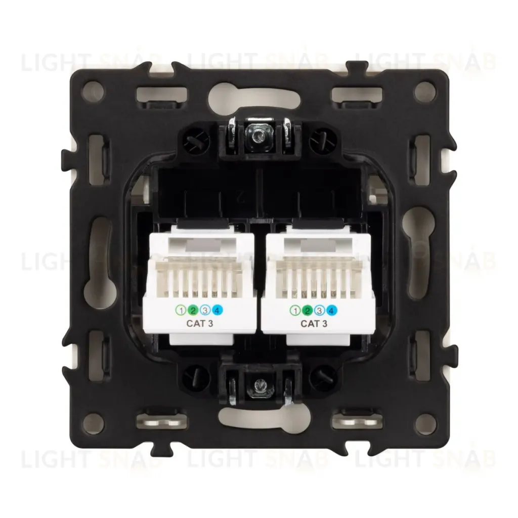Механизм сдвоенной телефонной розетки Arlight SCT-NOBE-MTL2-SFPL-WH (RJ-11, 4C) (Белый кварц) 054308 054308