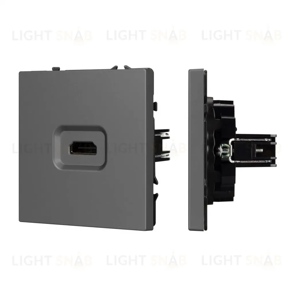 Механизм HDMI розетки Arlight SCT-NOBE-MHD1-SFPL-GR (Серый базальт) 061844 061844