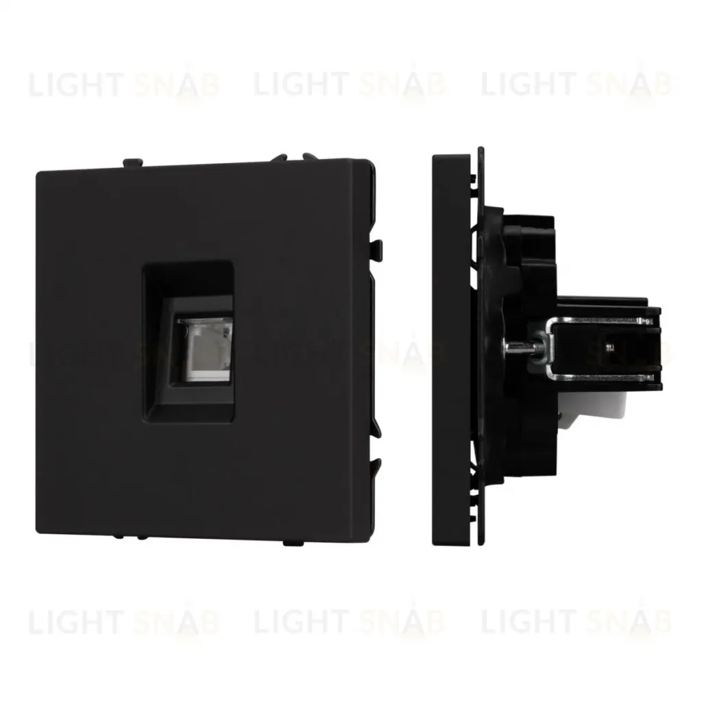 Механизм телефонной розетки Arlight SCT-NOBE-MTL1-SFPL-BK (RJ-11, 4C) (Черный оникс) 054301 054301