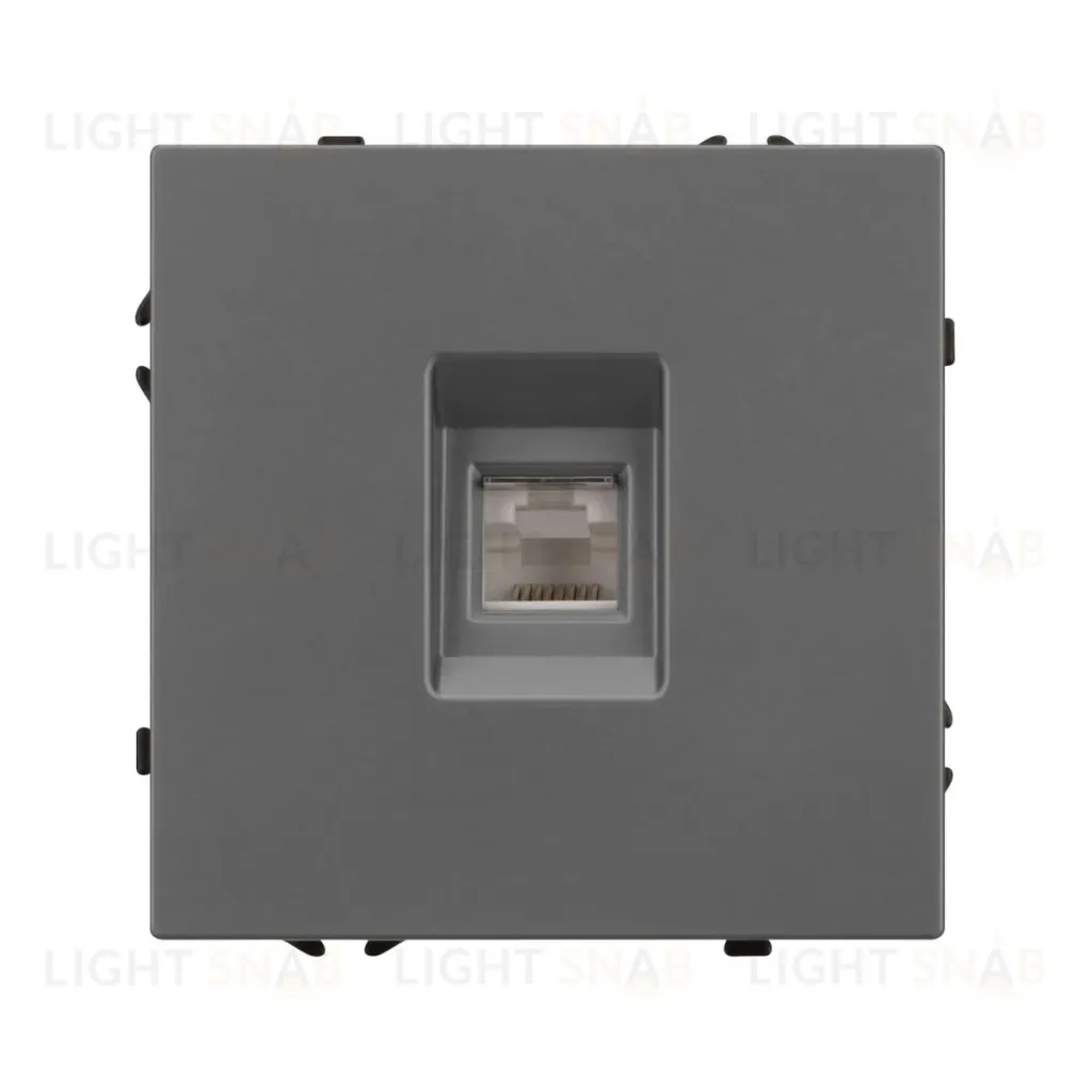 Механизм телефонной розетки Arlight SCT-NOBE-MTL1-SFPL-GR (RJ-11, 4C) (Серый базальт) 054303 054303