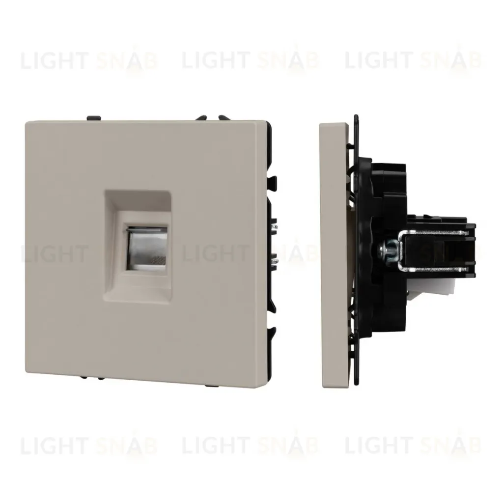 Механизм телефонной розетки Arlight SCT-NOBE-MTL1-SFPL-CA (RJ-11, 4C) (Кашемир) 061892 061892