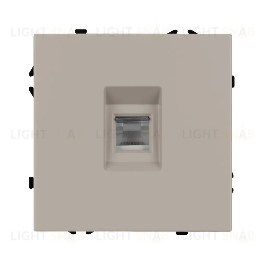 Механизм телефонной розетки Arlight SCT-NOBE-MTL1-SFPL-CA (RJ-11, 4C) (Кашемир) 061892 061892