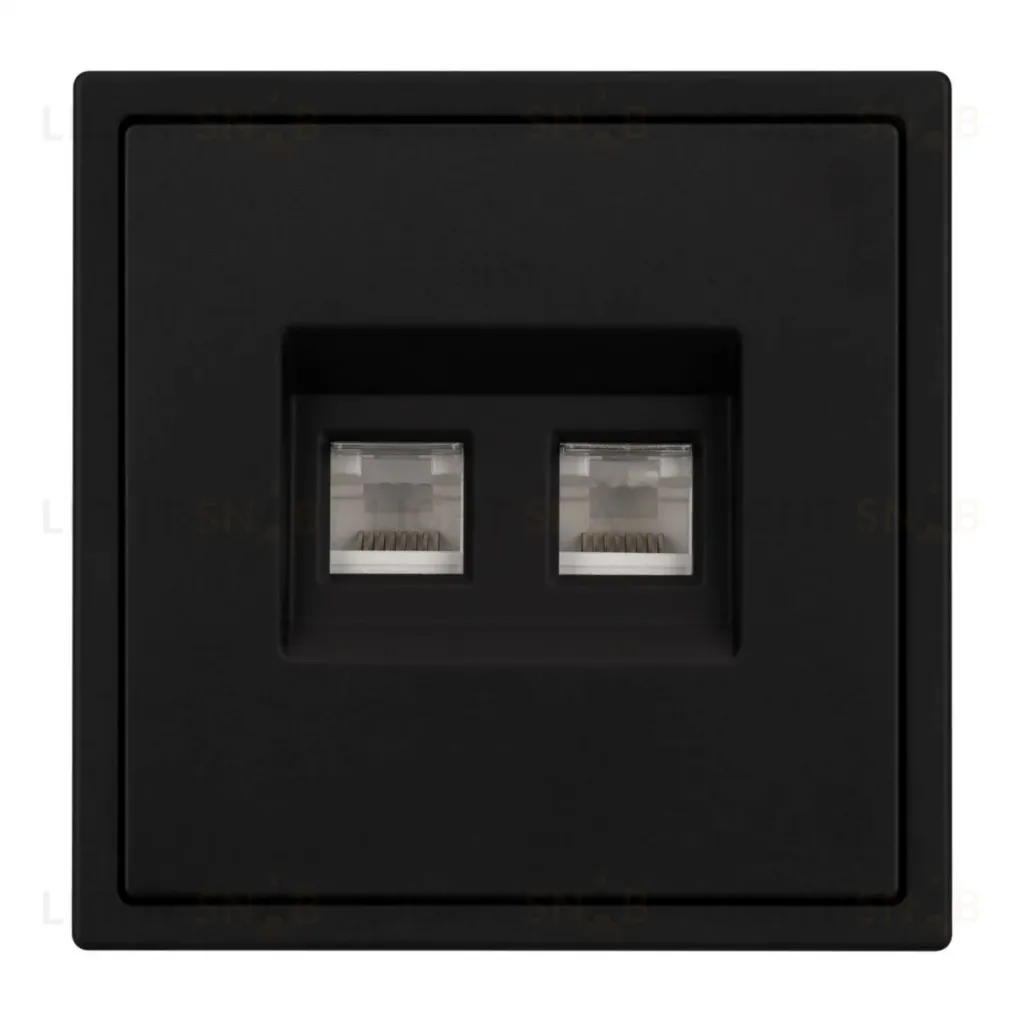 Механизм сдвоенной телефонной розетки Arlight SCT-NOBE-MTL2-SFPL-BK (RJ-11, 4C) (Черный оникс) 054309 054309