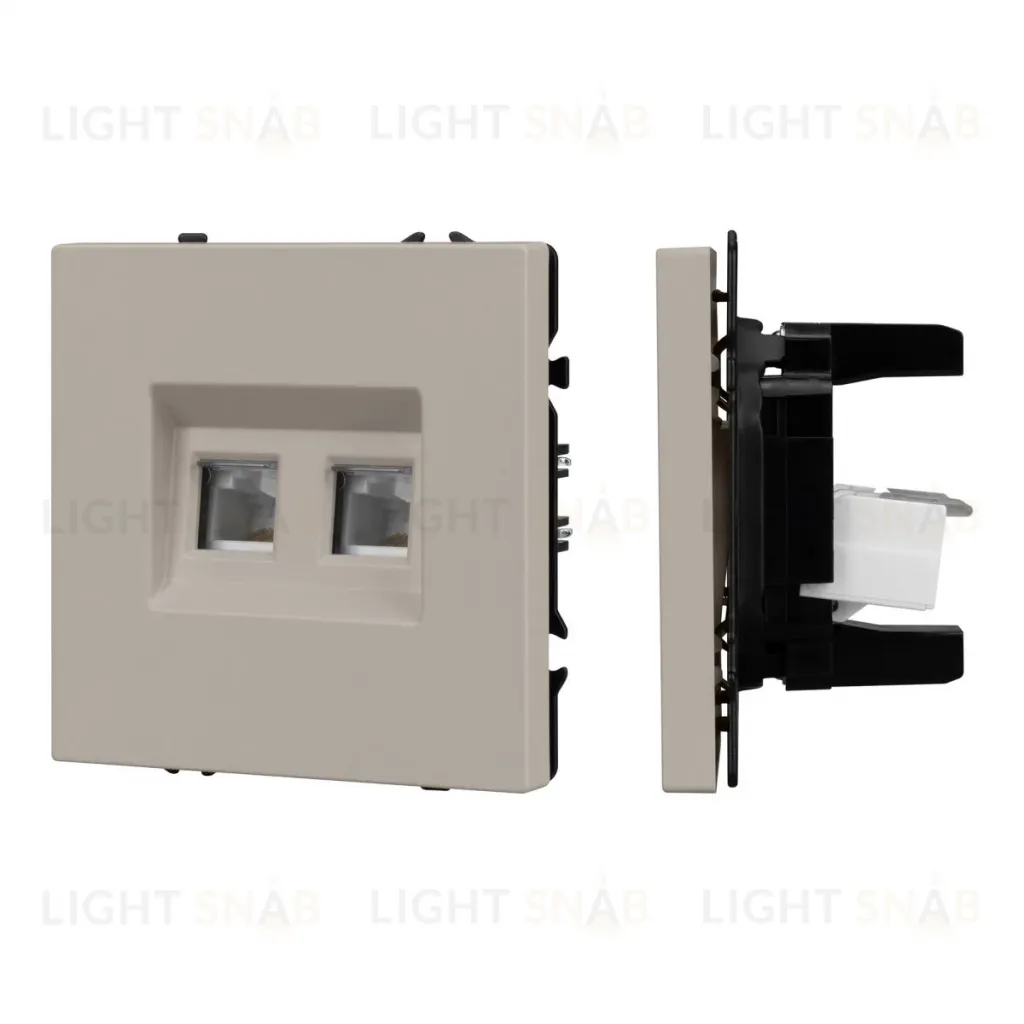Механизм сдвоенной телефонной розетки Arlight SCT-NOBE-MTL2-SFPL-CA (RJ-11, 4C) (Кашемир) 061889 061889