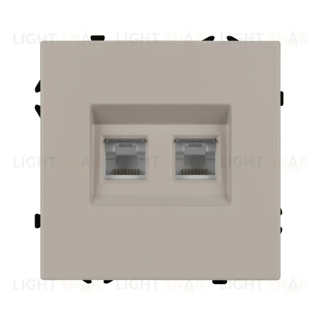 Механизм сдвоенной телефонной розетки Arlight SCT-NOBE-MTL2-SFPL-CA (RJ-11, 4C) (Кашемир) 061889 061889