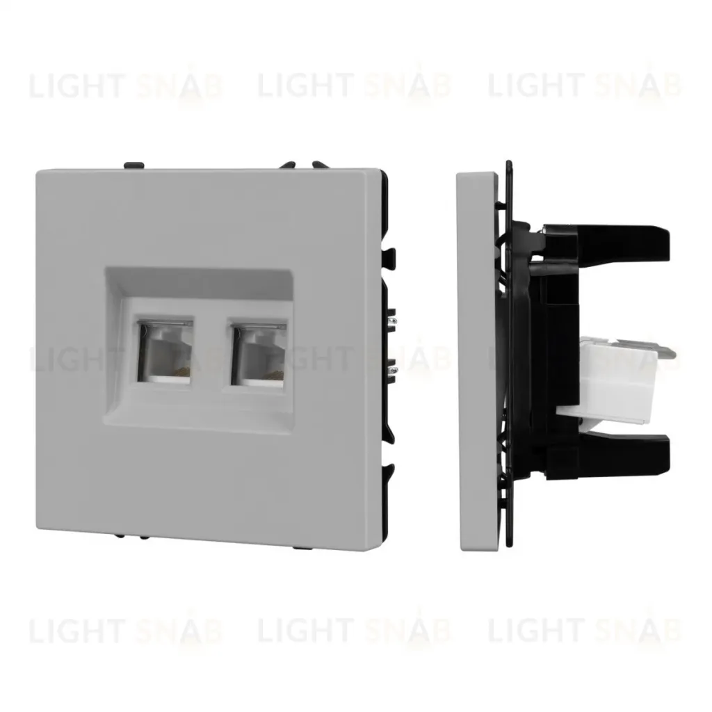 Механизм сдвоенной телефонной розетки Arlight SCT-NOBE-MTL2-SFPL-IS (RJ-11, 4C) (Никель) 061890 061890