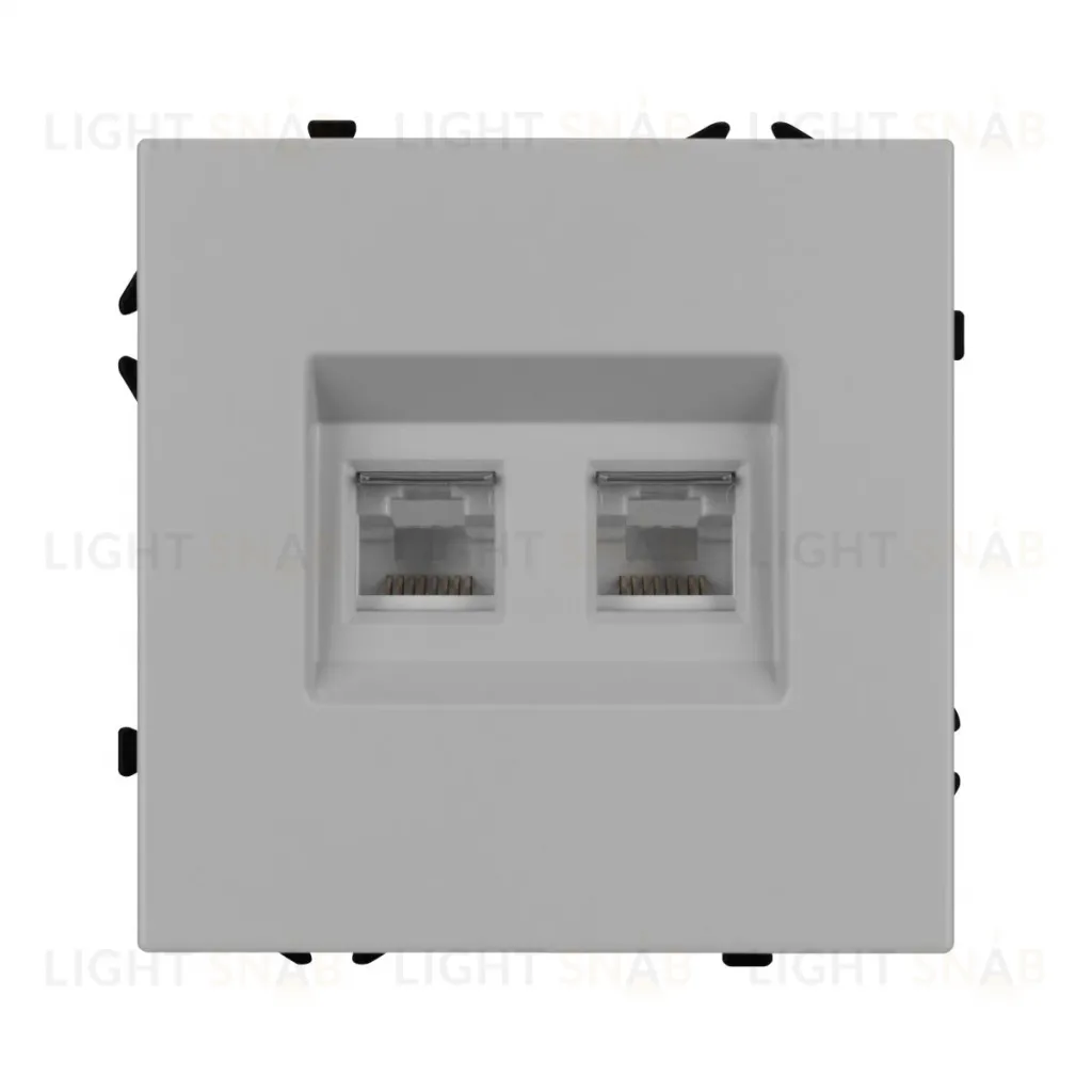 Механизм сдвоенной телефонной розетки Arlight SCT-NOBE-MTL2-SFPL-IS (RJ-11, 4C) (Никель) 061890 061890