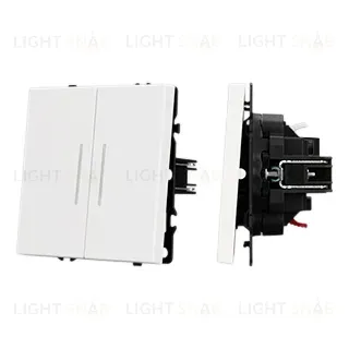 Механизм звонкового выключателя двухклавишный Arlight LED SWT-NOBE-MKR2-SFPL-L-WH (230V, 10A) (Белый кварц) 061745(1) 061745(1)