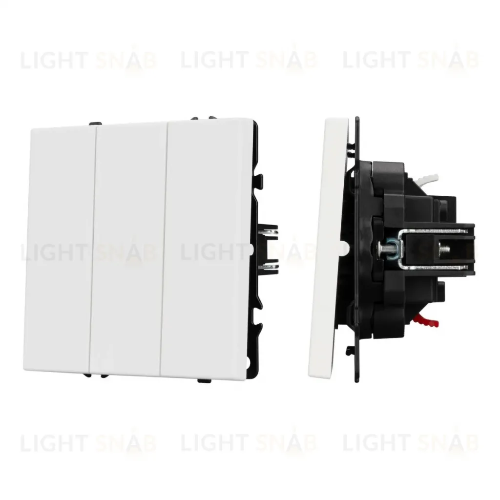 Механизм выключателя трехклавишный непроходной Arlight SWT-NOBE-MK03-SFPL-WH (230V, 10A) (Белый кварц) 061801 061801