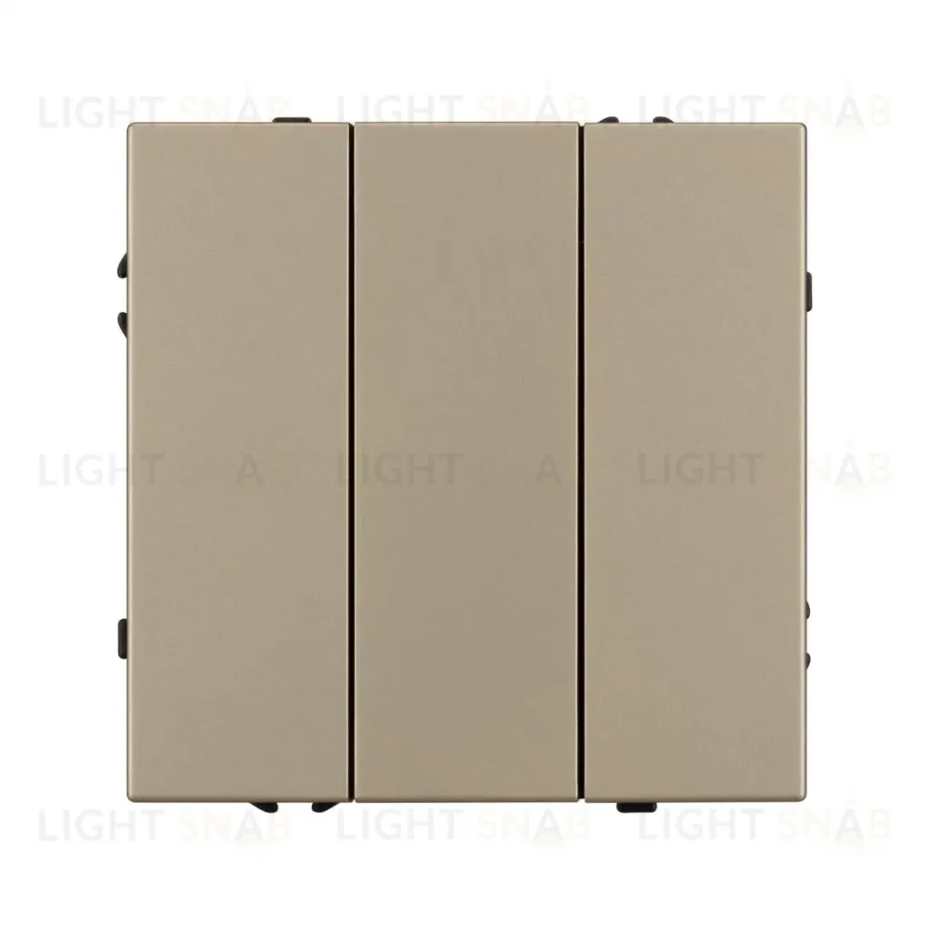 Механизм выключателя трехклавишный непроходной Arlight SWT-NOBE-MK03-SFPL-GD (230V, 10A) (Золотой песок) 061798 061798