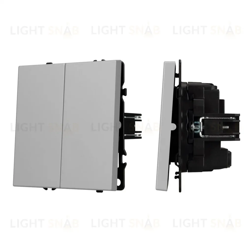 Механизм выключателя двухклавишный перекрестный Arlight SWT-NOBE-MKX2-SFPL-IS (230V, 10A) (Никель) 061794 061794