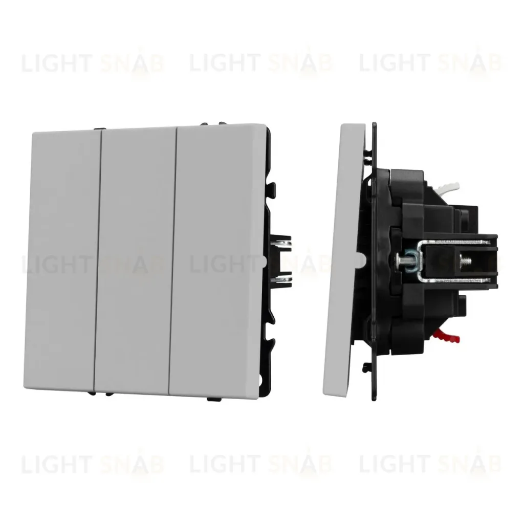 Механизм выключателя трехклавишный непроходной Arlight SWT-NOBE-MK03-SFPL-IS (230V, 10A) (Никель) 061800 061800