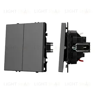 Механизм звонкового выключателя двухклавишный Arlight SWT-NOBE-MKR2-SFPL-GR (230V, 10A) (Серый базальт) 061740 061740