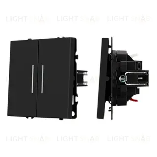 Механизм звонкового выключателя двухклавишный Arlight LED SWT-NOBE-MKR2-SFPL-L-BK (230V, 10A) (Черный оникс) 061742(1) 061742(1)