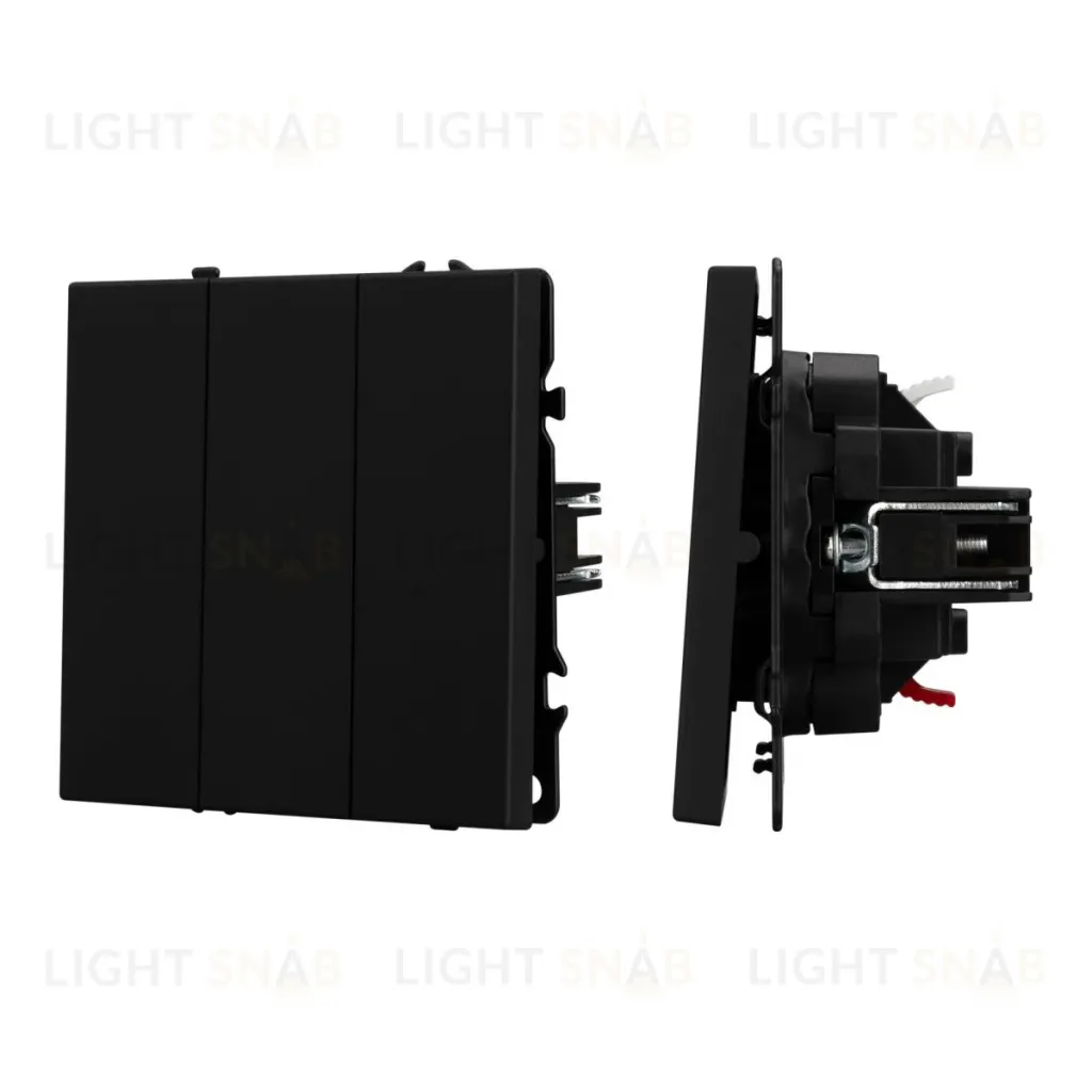 Механизм выключателя трехклавишный непроходной Arlight SWT-NOBE-MK03-SFPL-BK (230V, 10A) (Черный оникс) 061796 061796