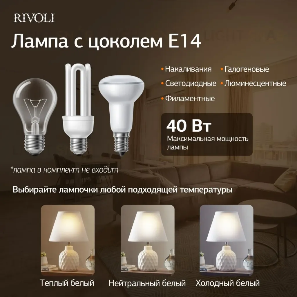 Настольная лампа Rivoli Muriel 7550-501 Б0070136 Б0070136