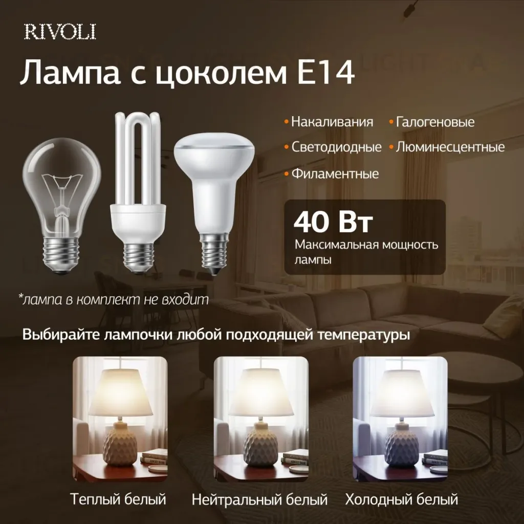 Настольная лампа Rivoli Muriel 7550-502 Б0070137 Б0070137