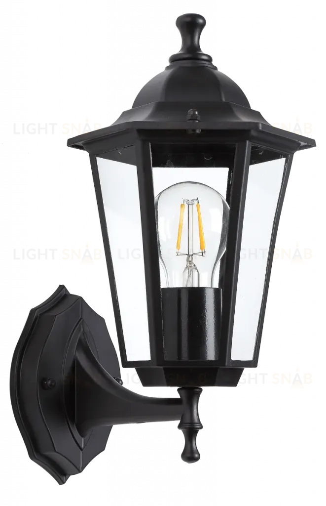 Уличный настенный светильник ЭРА Веледа GBW-104-BL-0360 230В Е27 IP54 черный вверх Б0071476 Б0071476
