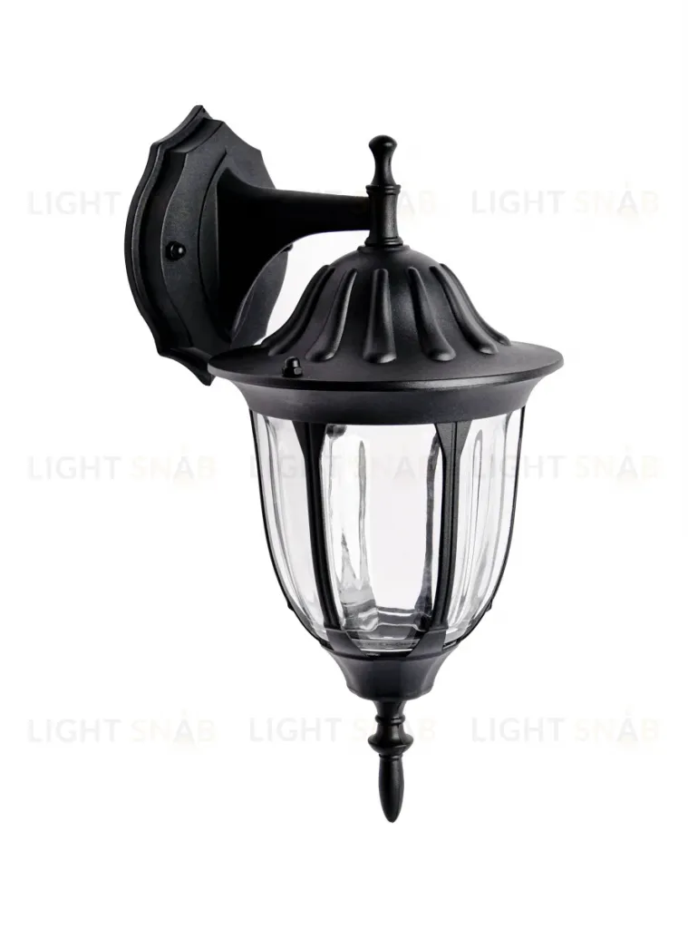 Уличный настенный светильник ЭРА Галатея GBW-105-1-BL-0380 230В Е27 IP54 черный вниз Б0071483 Б0071483