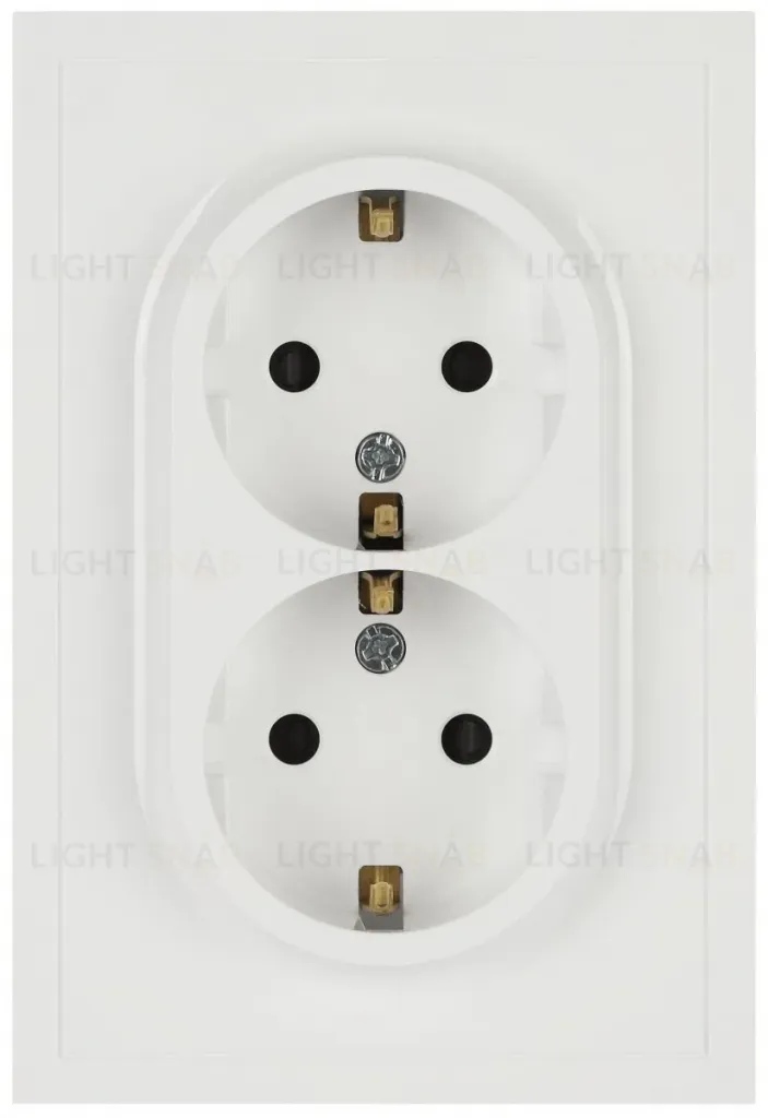 Розетка ЭРА Galaxy 15-2104-01 с заземлением двойная 2X2P+E Schuko 16А-250В IP20 белый Б0070678 Б0070678