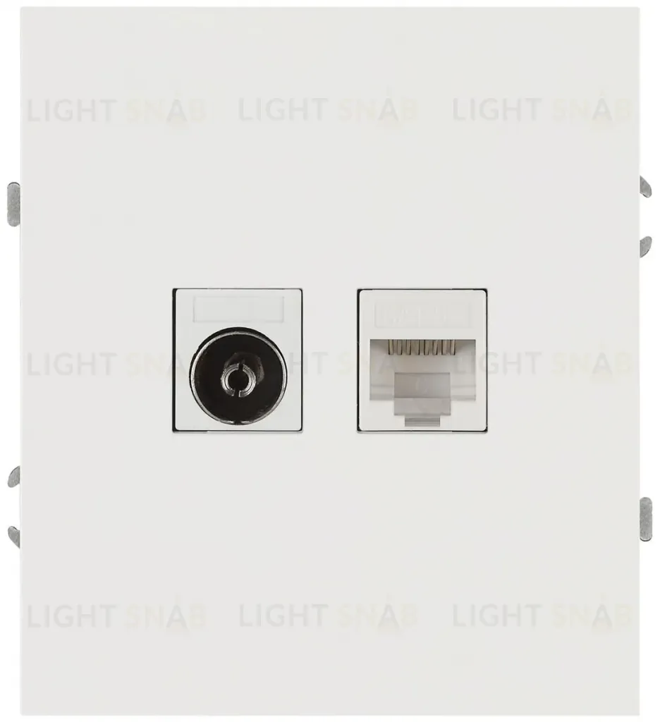 Розетка ЭРА Arktik 16-3110-01 комбинированная RJ45+TV белый Б0070494 Б0070494