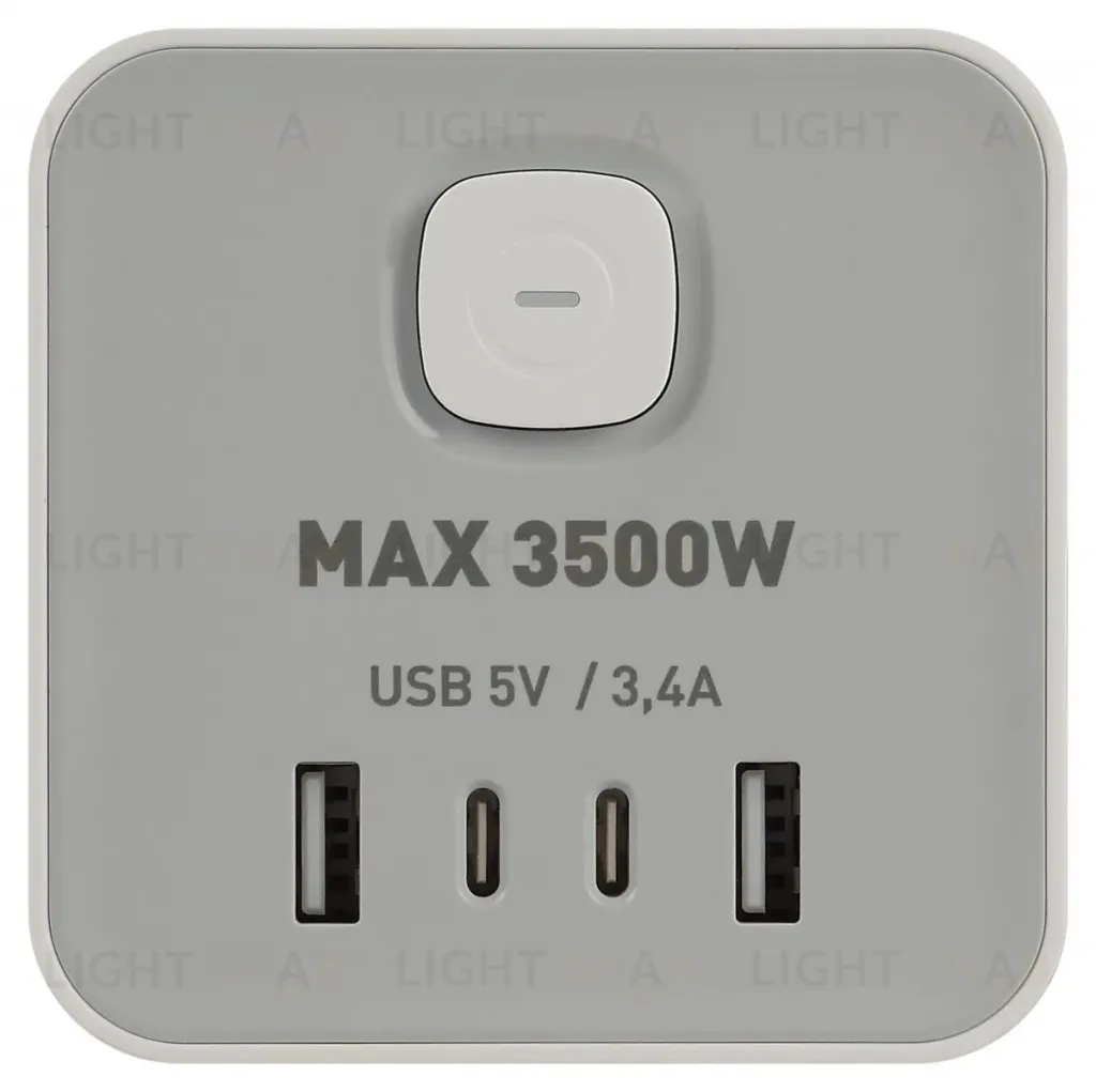 Сетевой фильтр ЭРА TWR-8es-1,5m-4USB-W башня с защитой заземлением с выключателем 8 розеток+4xUSBA+C 1,5м 16А белый Б0069071 Б0069071
