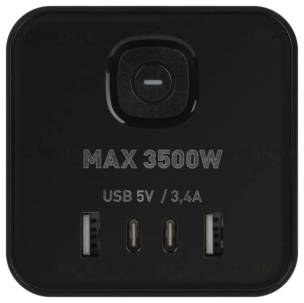 Сетевой фильтр ЭРА TWR-8es-1,5m-4USB-B башня с защитой заземлением с выключателем 8 розеток+4xUSBA+C 1,5м 16А черный Б0069072 Б0069072
