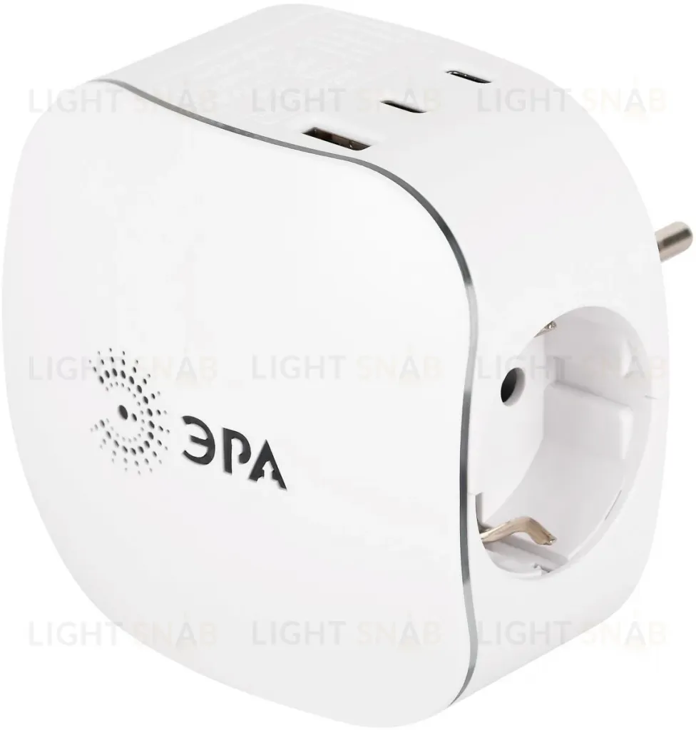 Разветвитель электрический ЭРА SP-3e-3USBAC-W на 3 розетки + 3 USB A+C с заземлением со шторками 16А белый Б0069081 Б0069081