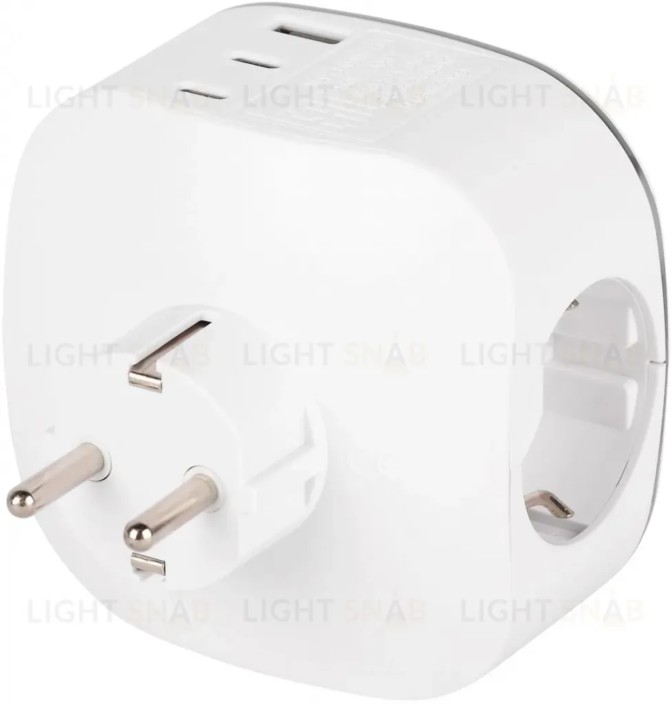 Разветвитель электрический ЭРА SP-3e-3USBAC-W на 3 розетки + 3 USB A+C с заземлением со шторками 16А белый Б0069081 Б0069081